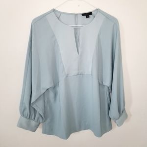 J.Crew XS blue vneck keyhole back dolman blouse